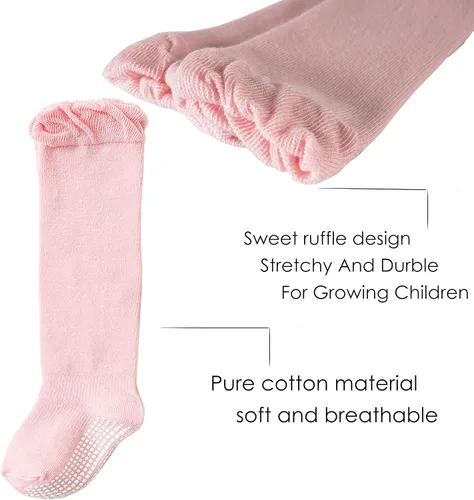 Miniatura 3 de CozyWay Non-Slip Knee-High Socks, Ultra-Soft Grippy Socks for Baby and Toddler Girls, Boys and All Little Ones