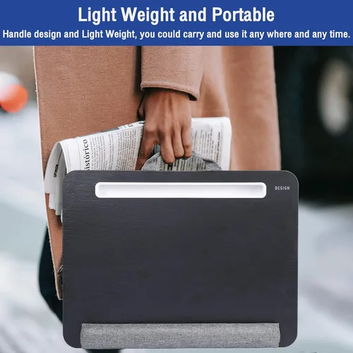 Miniatura 3 de Besign LT08 - Soporte para laptop, escritorio de regazo portátil con cojín de almohada, se adapta a portátiles de hasta 14 pulgadas, con tira Negro