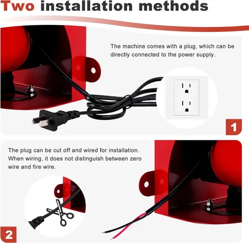 Miniatura 5 de Alarma de sirena industrial de 120 dB, alarma de luz y sonido IP55 para exteriores, sirena impermeable con luz para oficina, hogar, fábrica