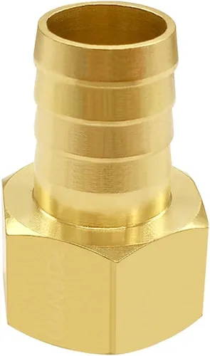 Miniatura 6 de Uenede 6 accesorios de púas de manguera de latón de 1/2 pulgada NPT hembra a 1/2 pulgadas, conector adaptador de púas incluye 6 abrazaderas de acero