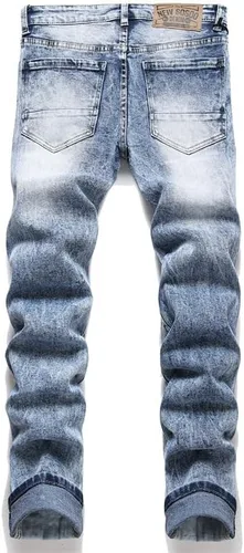 Miniatura 2 de Jukpem - Jeans apilados para hombre, jeans ajustados rasgados góticos de Y2k, Punk de moda Y2K, pantalones de moda Y2K, pantalones de lúpulo, a