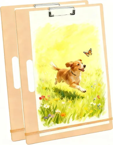 Miniatura 8 de HXILAJM Tablero de dibujo de 13 x 17 pulgadas con asa, tablero de dibujo portátil para artistas con clip ajustable y bandas de goma, suministros