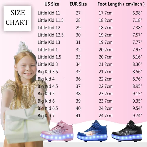 Miniatura 11 de Tenis con ruedas para niños y niñas, tenis deportivos recargables con luz LED para principiantes, el mejor regalo