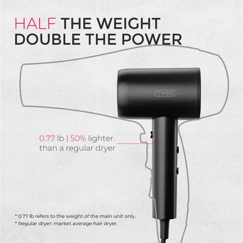 Miniatura 5 de Secador de pelo con difusor TYMO - Secador de pelo iónico de 300 millones con difusor y accesorio de peine para cabello rizado, secador de pelo
