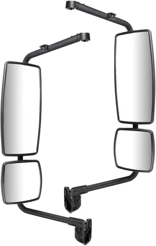 Miniatura 52 de Juego de montaje de espejos laterales Compatible con 1987-2002 para Jeep Wrangler con puerta media, plegable manual, espejo negro manual texturizado