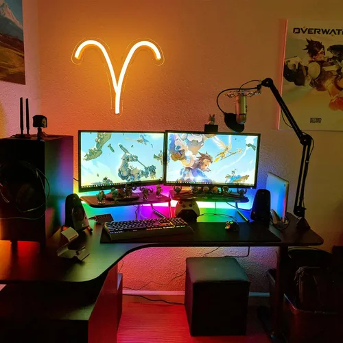 Miniatura 3 de El Letrero de Neón del Horóscopo del Zodiaco, Aries, Letreros de Neón LED para Decoración de Pared, Luces de Neón del Zodíaco Astrológico Hermosas
