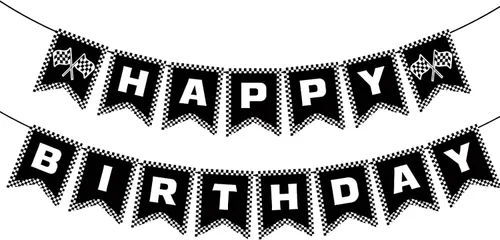 Cartel de cumpleaños de auto de carreras, decoración de cumpleaños de coche de carreras, pancarta de feliz cumpleaños, bandera de carreras, fiesta