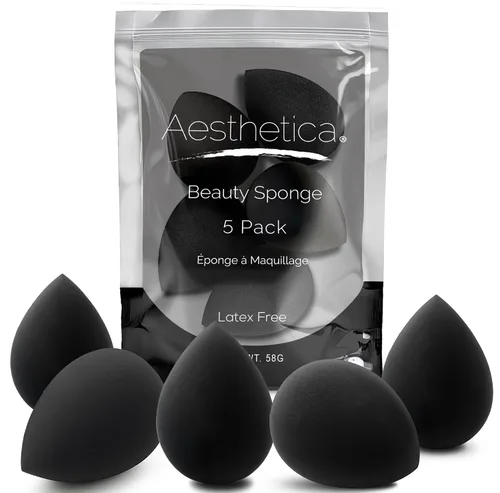 Miniatura 7 de Aesthetica Cosmetics Beauty Sponge Blender - Licuadora de esponja de maquillaje sin látex y vegana, para aplicación en polvo, crema o líquido
