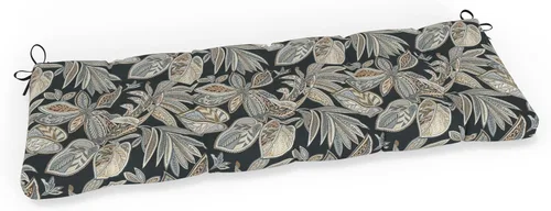 Miniatura 8 de Pillow Perfect Cojín para banco/columpio con diseño capitoné para exteriores/interiores, 56 x 18 pulgadas, azul