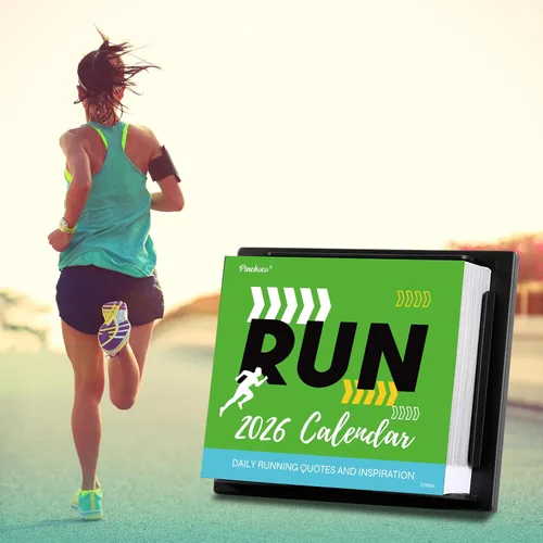 Miniatura 8 de Pinchoco Calendario diario de escritorio 2026, calendario de escritorio 2026, equipo de correr, 5.85 x 4.85 pulgadas, citas diarias de correr e