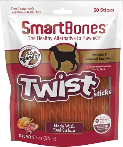 Miniatura 4 de SmartBones Smart Twist Sticks, Palitos masticables sin piel cruda para perros, hechos con pollo real, 50 palitos, 9.7 onzas (Paquete de 1)