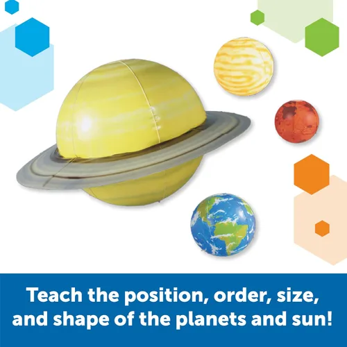Miniatura 3 de Learning Resources Sistema solar inflable gigante, kit de proyectos, modelo espacial y planeta, globo de aula de constelación, regalos de proyectos