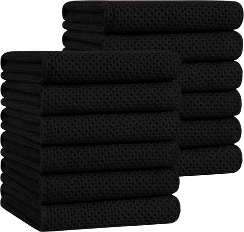 Miniatura 84 de Homaxy Paños de cocina de 100% algodón con tejido de gofre, ultra suaves, absorbentes, de secado rápido, 12 x 12 pulgadas, paquete de 6, amarillo