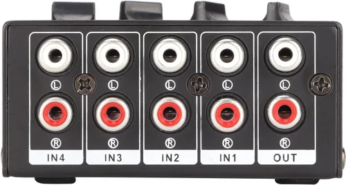 Miniatura 7 de Zyyini Mini mezclador estéreo, mezclador de audio portátil de 4 canales, mini mezclador estéreo profesional pasivo para mezclar instrumentos