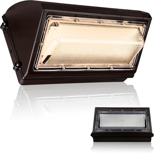 Paquete de pared LED de 200 vatios con fotocélula - 26.000 lúmenes serie Durado II - Semi cortada - 3000 K - DLC Premium