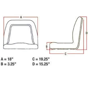 Miniatura 2 de Asiento de tractor de corte de lujo compatible con John Deere, Kubota, Allis-Chalmers, Bobcat, Case-IH, Ford New Holland, blanco, Oliver, Mpl