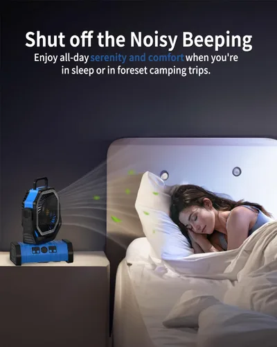 Miniatura 2 de ADUST Ventilador Portátil de Campamento con Batería, Ventilador con Luz LED 20000mAh Recargable, Oscilación Automática, Rotación de 270°, Gancho
