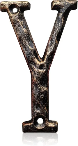 Miniatura 14 de Números y letras de casa de 5.5 pulgadas, número de dirección de casa de metal de hierro fundido altamente visible para buzón de oficina de calle