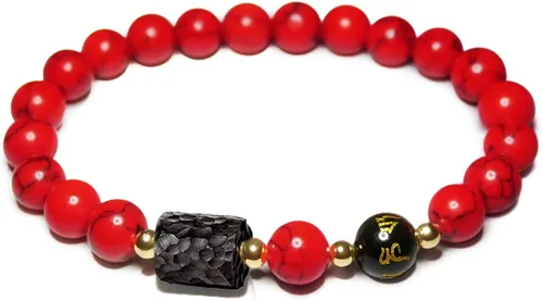 L&C Feng Shui - Pulsera de riqueza de obsidiana negra Pulseras de cristal de obsidiana para mujeres y hombres, 0.315in, 0.394in, alivio natural,