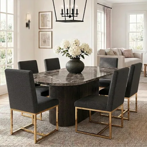 Miniatura 10 de HNY Juego de 2 sillas de cocina modernas, silla de cocina y comedor de cuero PU, silla de comedor tapizada silla auxiliar con marco de metal