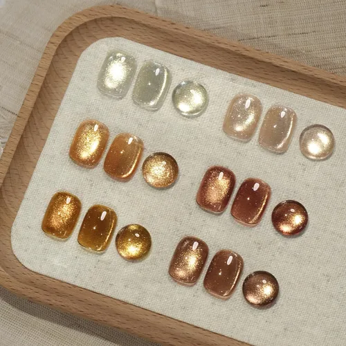 Miniatura 13 de GAOY Juego de esmaltes de uñas de gel con purpurina de ojo de gato con imán y galaxia colorida para ojos de gato holográficos, manicura de gel