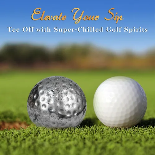 Miniatura 3 de Oaksea Regalos para hombres, papá, Navidad, juego de piedras de whisky de acero inoxidable en forma de pelota de golf, cubos de hielo reutilizables