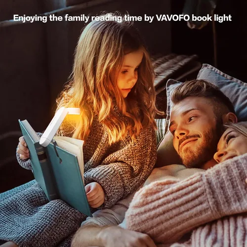 Miniatura 6 de VAVOFO - Luz de lectura recargable USB con marcador de libro, bloqueo de luz azul con LEDs ámbar para lectura antes de dormir - Luz de clip, 9 modos