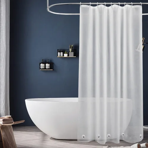 Miniatura 14 de Cortina de baño EurCross con 3 imanes, forro transparente de PEVA 9G, cortina de medio baño 36x72 para ducha