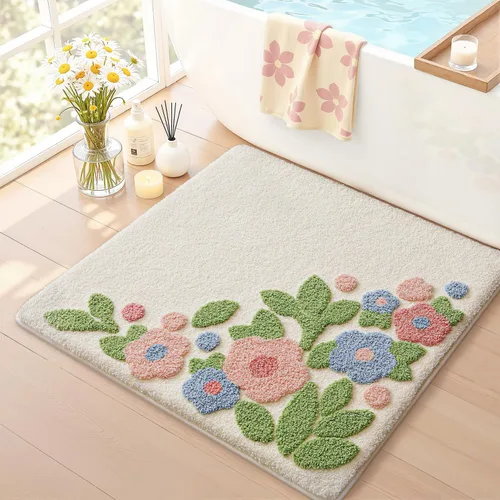 Miniatura 33 de LUMI Alfombra cuadrada de baño de playa, antideslizante, de secado rápido, ultra suave, lavable, absorbente, alfombra de baño con tema mar oceánico