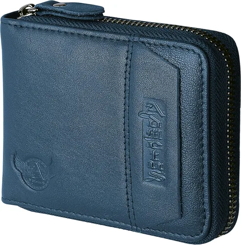 Miniatura 55 de Admetus - Cartera de piel auténtica para hombre con cremallera, plegable