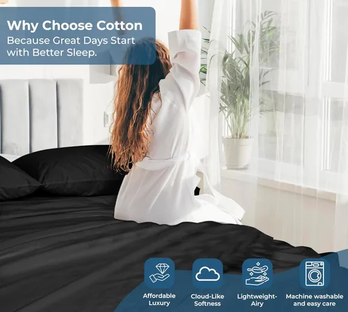 Miniatura 7 de Royale Linens Sábana encimera de tamaño individual XL 100% Algodón Orgánico – Super suave – Sábanas superiores de percal – Sábana encimera