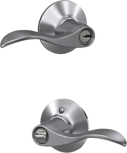 Miniatura 25 de SCHLAGE - Manija de puerta Accent con cerradura de paso libre para pasillo y armario en bronce antiguo - F10 ACC 716 Bronce Envejecido