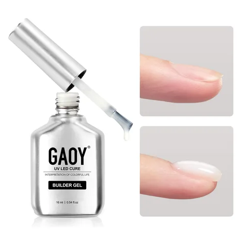 Miniatura 20 de GAOY - Gel de construcción transparente para uñas, fortalecedor de uñas de 16ml en una botella, gel duro para extensión de uñas, esmalte en gel