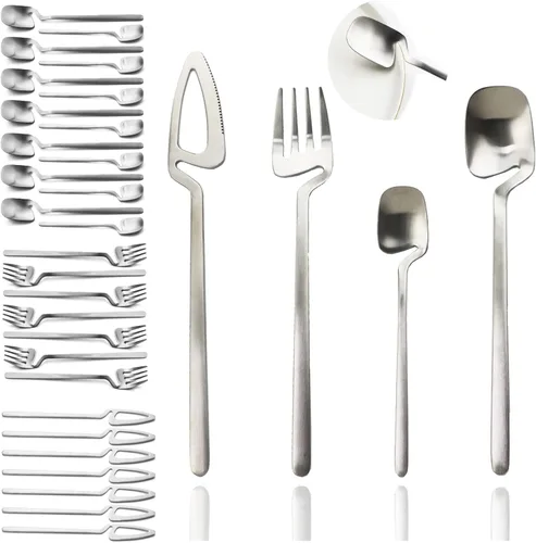 Miniatura 15 de JASHII Cuchara de mermelada de miel, mini cuchara de café de acero inoxidable, cucharadita, 6 piezas (plata mate)