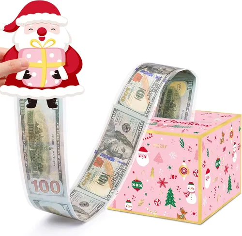 Miniatura 10 de Cajas de dinero de Navidad azules para tirar, soporte de dinero sorpresa para niños adultos, caja de dinero divertida para mujeres, hombres, niñas
