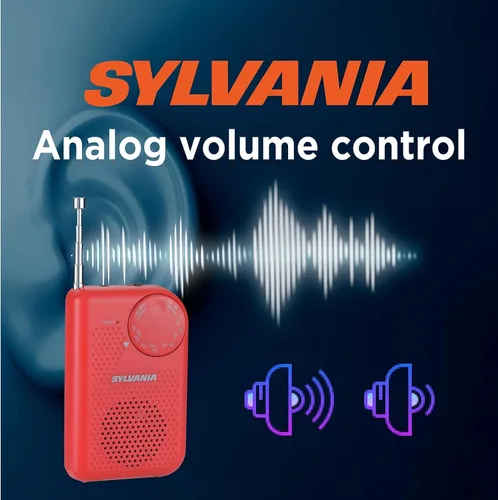 Miniatura 6 de Radio de bolsillo portátil AM/FM con bocina integrada, color azul N/A Rojo