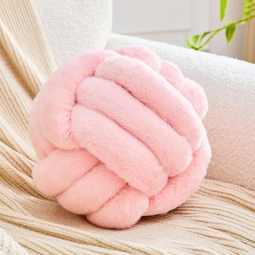 Miniatura 23 de Uvvyui Bola de Almohada con Nudo, Almohadas Decorativas Suaves para el Hogar, Almohada Redonda de Tiro, Almohada de Felpa Anudada Hecha a Mano