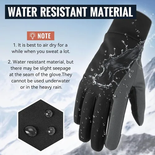 Miniatura 2 de OZERO - Guantes térmicos de invierno para hombres y mujeres, pantalla táctil, resistentes al agua, resistentes al viento, antideslizantes