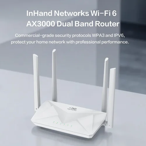Miniatura 4 de InHand Networks AX3000 Router Wi-Fi 6, router inalámbrico Gigabit de doble banda, seguridad WPA3, IPv6, controles parentales, red de invitados, 160
