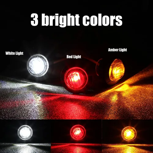 Miniatura 4 de Treela 150 luces LED redondas de 3/4 de pulgada para montaje en superficie, luces laterales de remolque para camión, barco, SUV, ATV, bicicleta