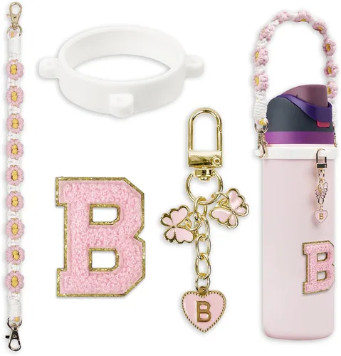 Miniatura 14 de Lindo juego de dijes de letras compatible con botella de agua Owala de 24 oz, 32 oz, 40 oz, Owala Kids, vaso térmico de café Owala, Owala FreeSip