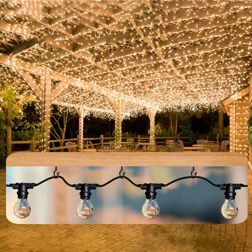 Miniatura 3 de Q Hangers 25 PCS Ganchos de Rosca para Luces de Cadena de Exteriores, Cesta Colgante Giratoria Ganchos para Luces de Patio con Hebilla Segura Gancho