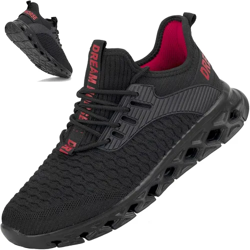 Steel Toe Shoes for Men Women Safety Work Shoes Comfortable Steel Toe Sneakers Puncture Proof Slip on Safety Shoes for Industrial,Coustruction