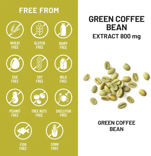 Miniatura 7 de NatureWise Extracto de grano de café verde, cápsulas de grano de café verde puro de 800 mg con 50% de soporte de ácido clorogénico