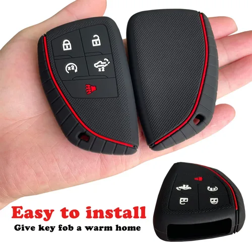 Miniatura 3 de TANDRIVE Funda para llavero de 2022-2025 2026 Chevy Silverado 1500 GMC Sierra 1500, 2024-2026 Silverado Sierra 2500HD 3500HD, silicona, paquete