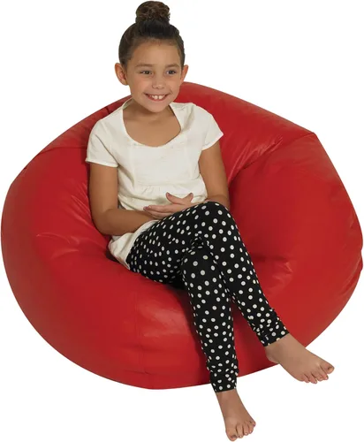 Miniatura 19 de Children's Factory Puf redondo de 26 pulgadas, puf con funda resistente al agua para niños, asiento flexible para aula primaria, fácil de limpiar