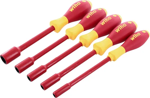 Wiha 32292 Juego de destornilladores de tuercas aisladas, pulgadas, 1000 voltios, 5 piezas