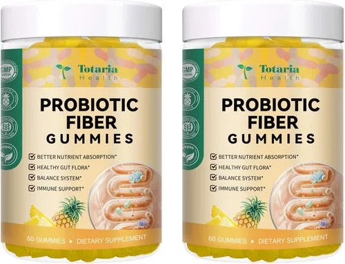 Miniatura 10 de Gomitas de fibra probiótica 9 en 1 para adultos y adolescentes, suplemento de fibra Pro con 5 mil millones de UFC Bacillus Coagulans, cáscara