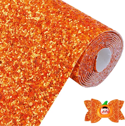 Miniatura 25 de Rollo de tela negra brillante con purpurina gruesa plateada, 12 x 52 pulgadas, color mixto brillante, invierno, Halloween, piel sintética