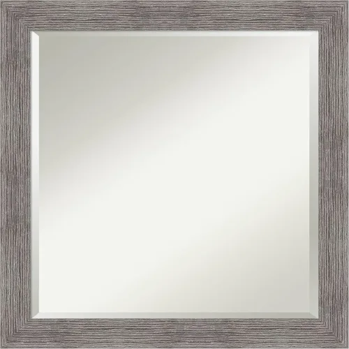 Miniatura 8 de Amanti Art Espejo de baño gris para sobre el fregadero, espejo rectangular gris rústico de corteza de 25 x 21 pulgadas, marco rústico de campo